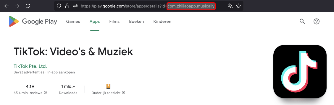 Finding the bundle identifier using Google Play