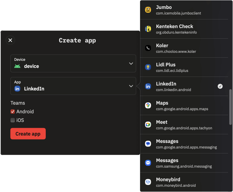 Creating an app using Abra Desktop