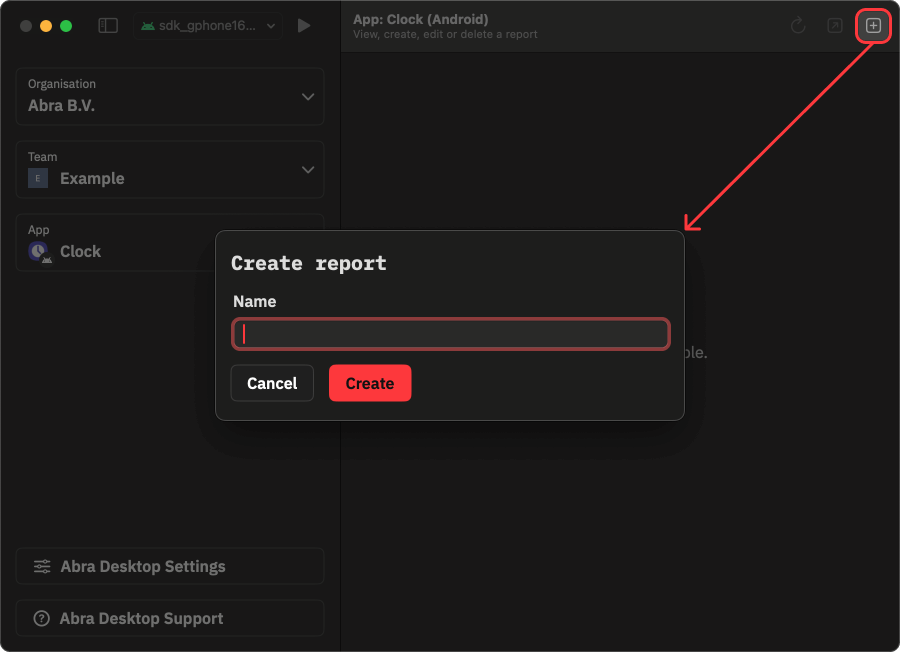 Creating a report using Abra Desktop